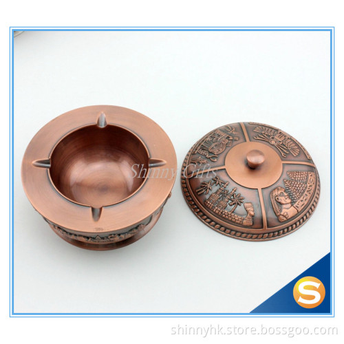 Shinny Gifts Metal Antique Brass Ashtray for Souvenir